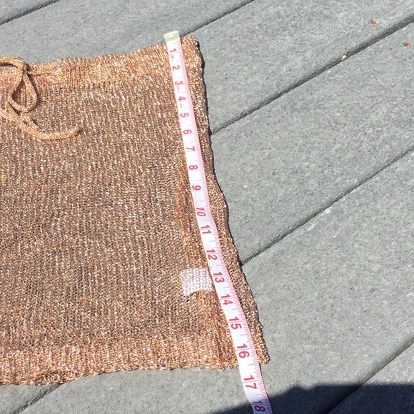 Bathing Suit Mesh Skirt Cover-Up, Bronze Colored, drawstring - Picture 5 of 7